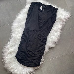 NWT JOE’S T-Shirt Dress Charcoal Grey Ruched Sides Super Stretch XS